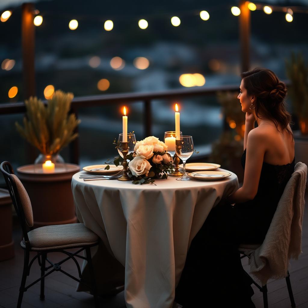 Cena romántica a la luz de las velas